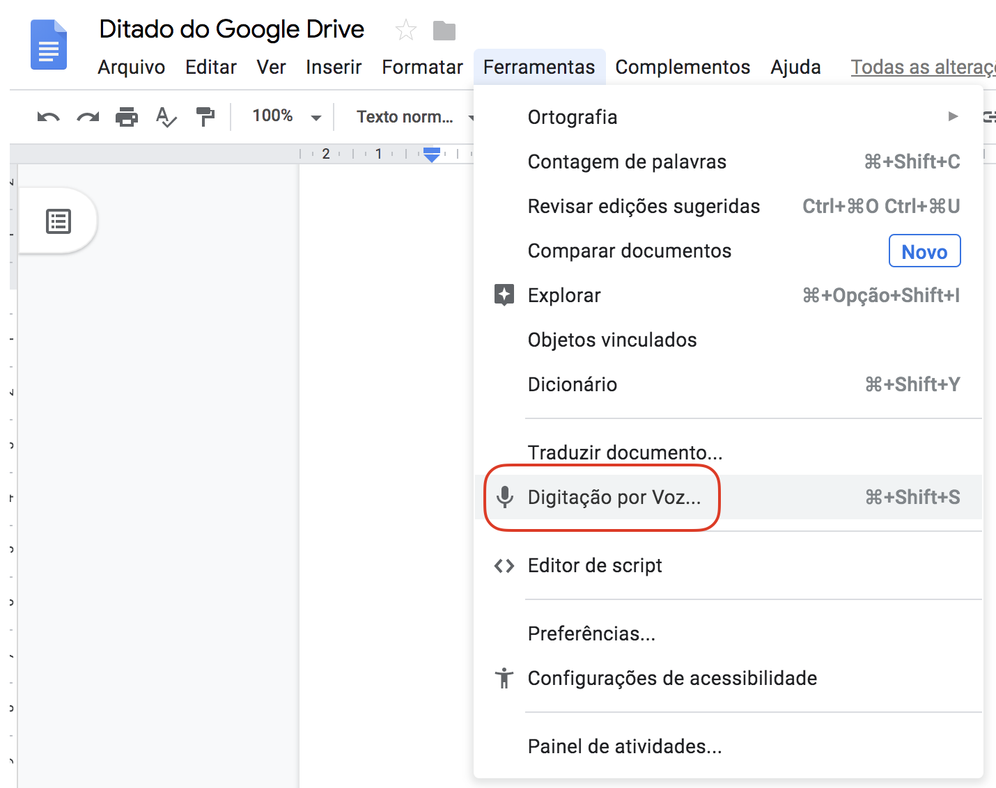 Ferramentas de ditado - Centro Tecnológico de Acessibilidade do IFRS