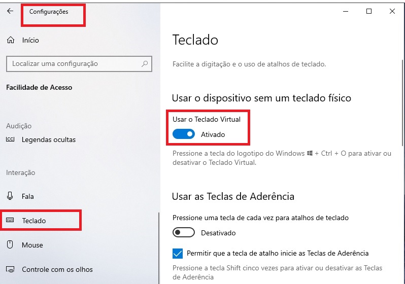 Utilizando o computador com um acionador - Centro Tecnológico de