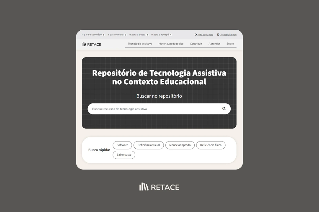 Tela inicial do RETACE